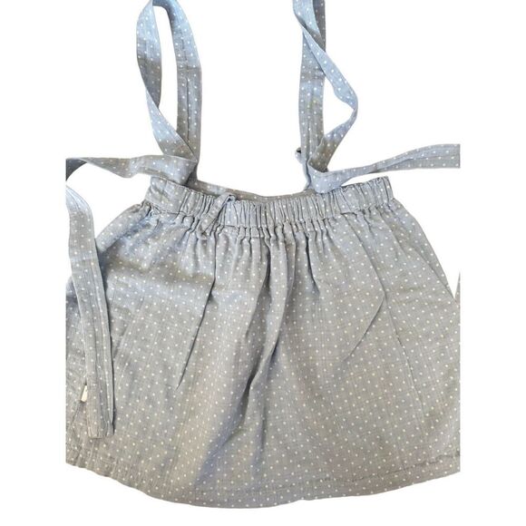 Lacey Lane girls 7year skirt suspenders cloud blue polka dot pull on 100% cotton - Picture 2 of 6
